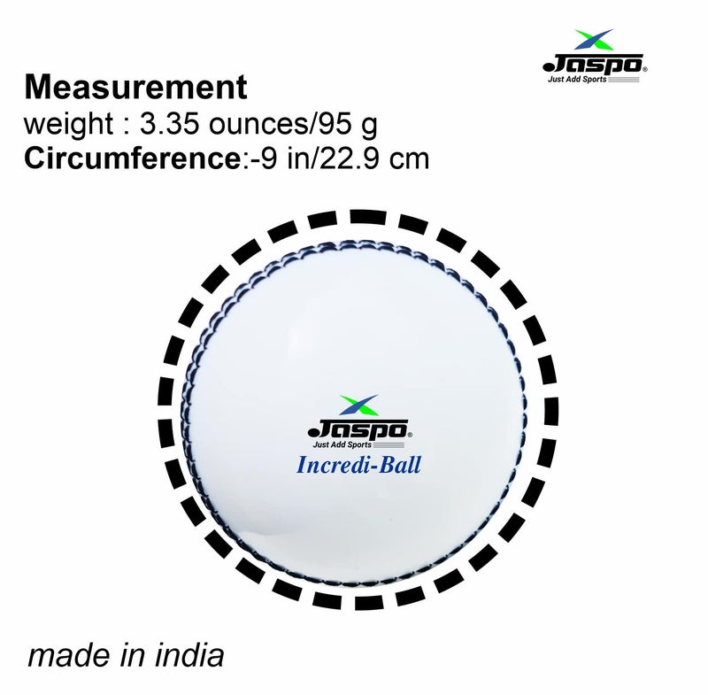 jaspo IncrediBall Soft T20 Cricket Training Ball-1 Ball Indoor/Outdoor Play and Cricket Practice (229 cm Circumference), PVC Material, Colour- White - Image 2
