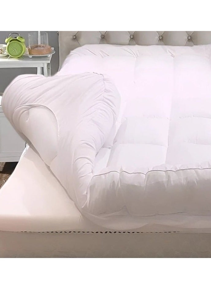 Gerenic Hotel mattress felt, height 14 cm, size 200x200 cm, made of microfiber filling - white  - Image 2