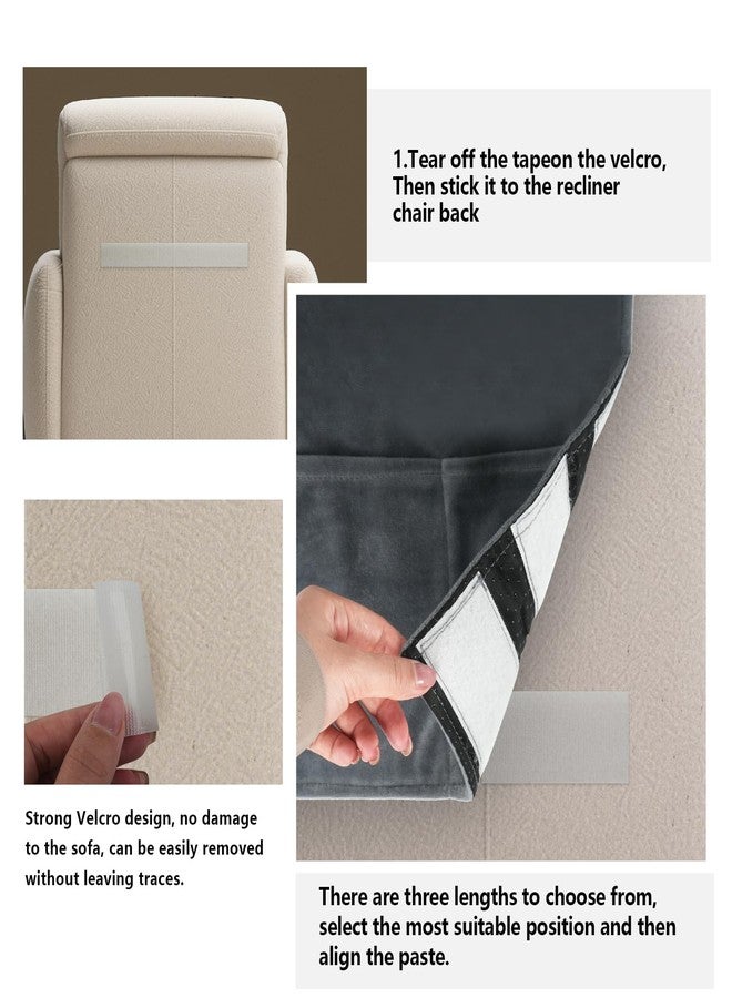 Demine Head Recliner Pillow, Memory Foam Headrest Pillows for Recliner Chairs, Non-Slip Headrest Cushion for Neck Pain Relief, Neck Support Pillow for Travel Home Sofa Armchair (Grey) - Image 3