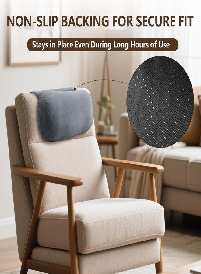 Demine Head Recliner Pillow, Memory Foam Headrest Pillows for Recliner Chairs, Non-Slip Headrest Cushion for Neck Pain Relief, Neck Support Pillow for Travel Home Sofa Armchair (Grey) - Image 2
