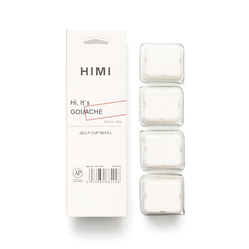 HIMI Gouache Paint Jelly Cup Refill, 4 Pack 30g, Single Color Paint for Artists & Hobby Painters, Unique Design In Jelly Cup Rich Pigment, Non Fading Art Supplies for Canvas and Paper Painting(WHITE) - Image 1
