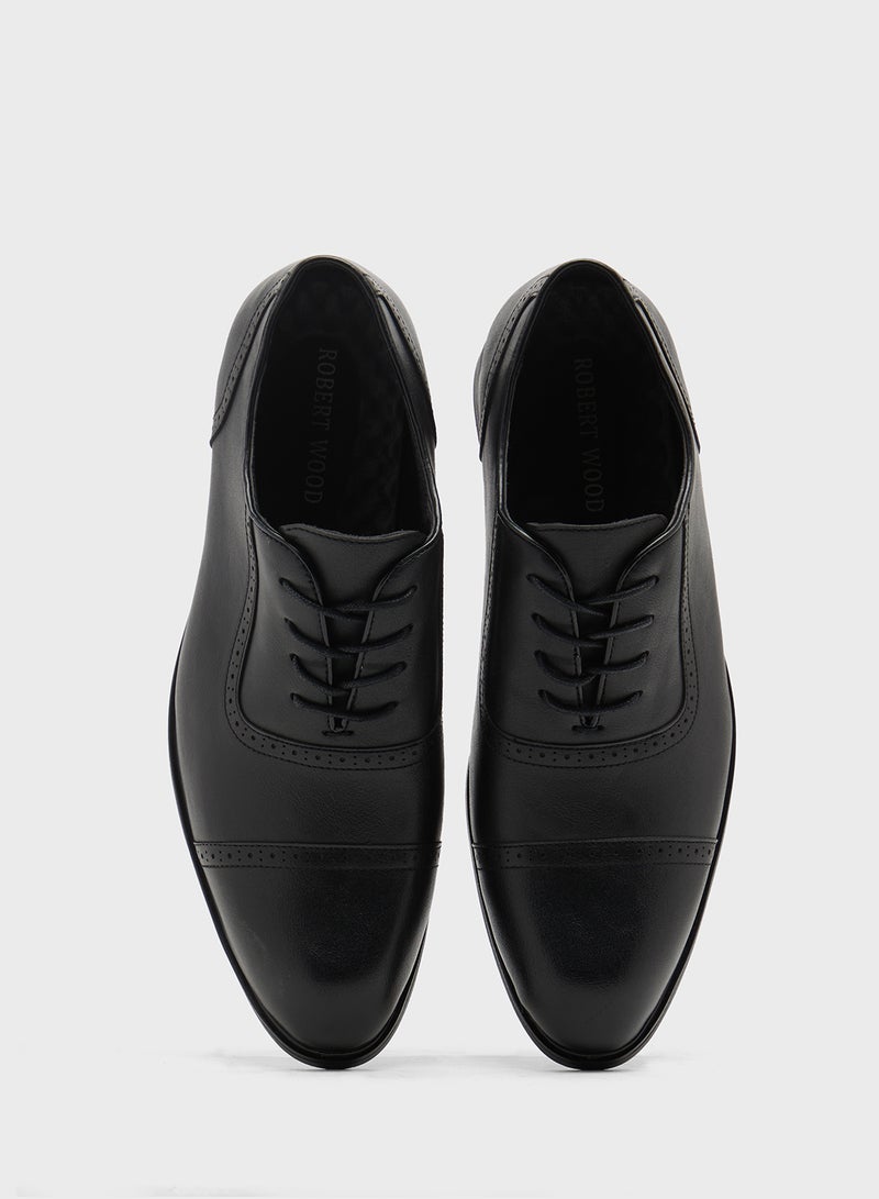 روبرت وود أحذية أوكسفورد رسمية برباط وتفاصيل بروغ - Image 4