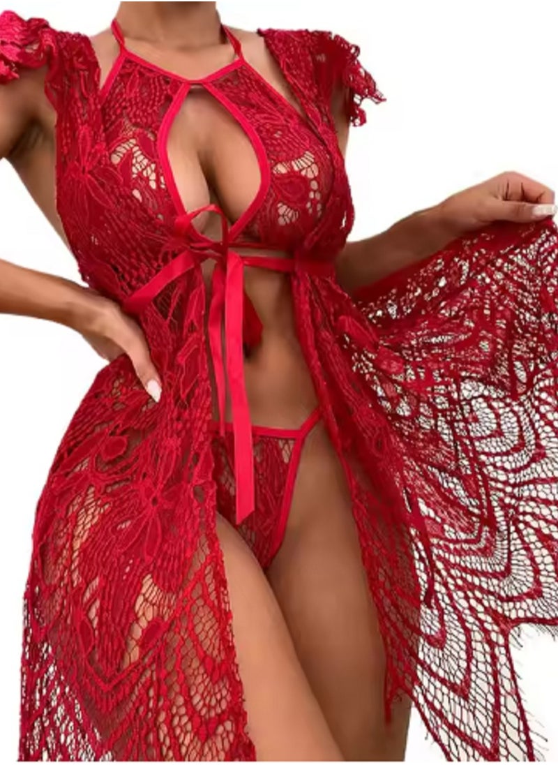 Women's lingerie set and robe set made of soft lace - pzsku/Z74473FE25D0CD4E38D7CZ/45/_/1734858350/00044078-0292-4970-850c-11da66bacf33