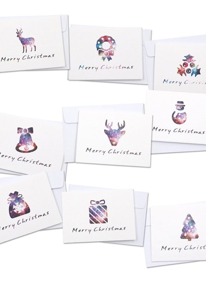 ALXCD Merry Christmas Greeting Cards, 18 Pcs Foldable Small Size (3.375" 2.375") Greeting Cards & Envelopes for Christmas, Pack of 18 - Image 1