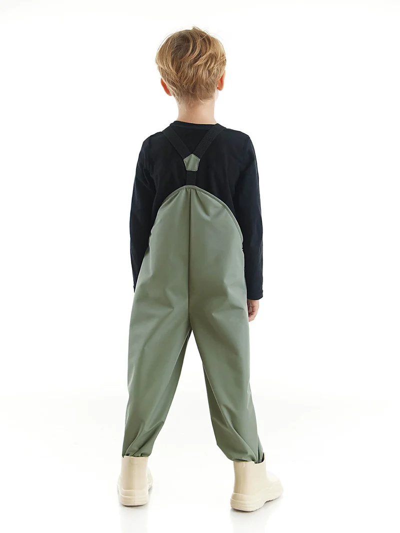 Denokids Digger Boy Khaki Waterproof Puddlesuit Dungarees