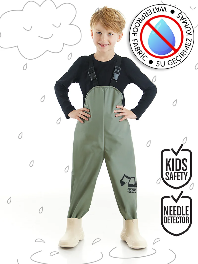 Denokids Digger Boy Khaki Waterproof Puddlesuit Dungarees