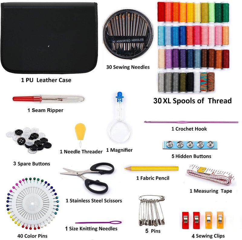 Maharsh 98/126 Sewing Kit, Portable Sewing kit Box Sewing Supplies Accessories with Thread Spools, Scissors, Thread Needles,Tape Measure for DIY - Image 2