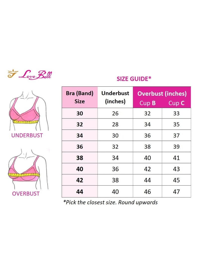 Love Bell Women's Everyday Padded Bra - Full Coverage - Premium Cotton - Lovebell Woman Wirefree T-shirt Bra (B, Nude Skin, 38B) - Image 4