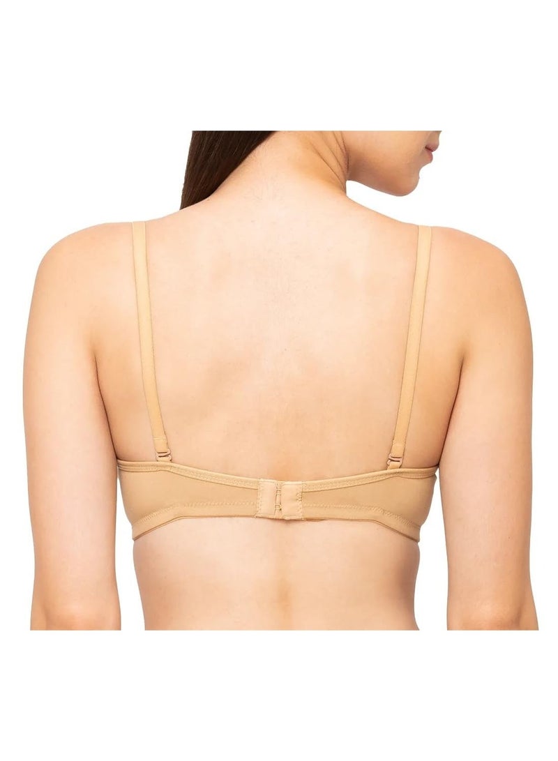 Love Bell Women's Everyday Padded Bra - Full Coverage - Premium Cotton - Lovebell Woman Wirefree T-shirt Bra (B, Nude Skin, 38B) - Image 3
