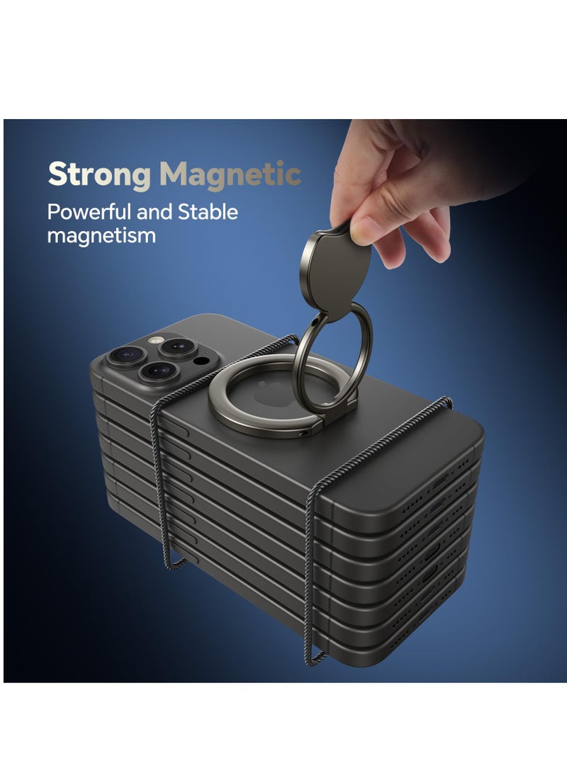 KASTWAVE Magnetic Phone Ring Holder for Mag-Safe,Magnetic Phone Ring Stand Finger Grip with Two-Sided Adjustable Magnetic Compatible for iPhone, iPad and Smartphones, Compatible with Magnetic Car Mount  - Image 3