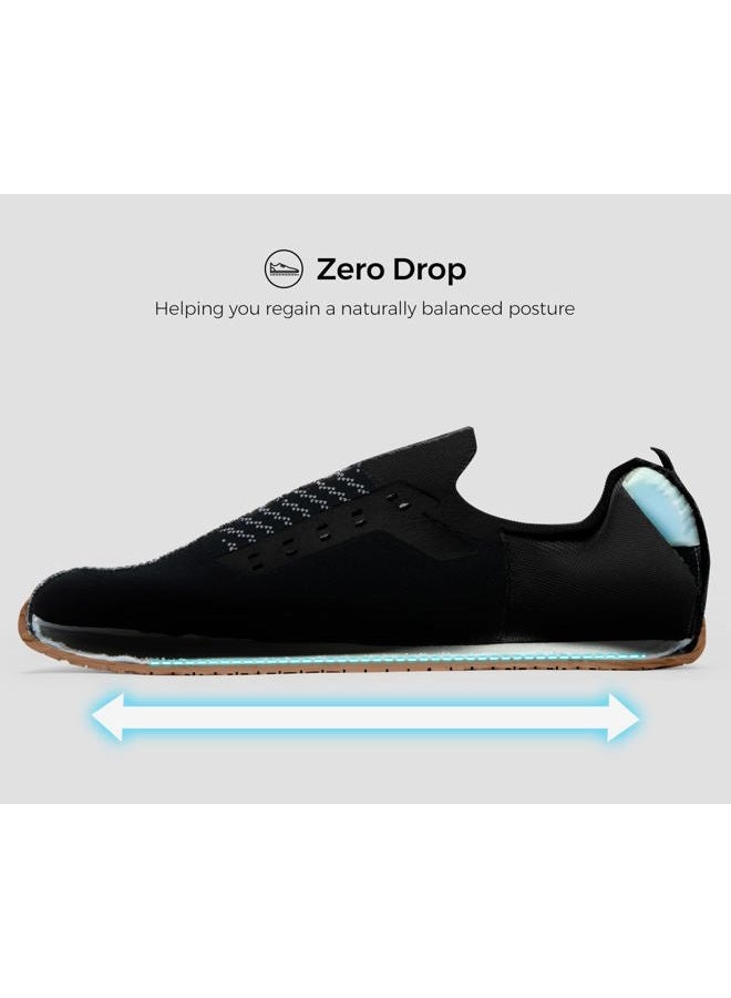 AIRHAS Men's Barefoot Shoes Zero Drop Anatomical Toe Box Minimalist Sneakers for Gym Workout Walking (Black/Gum,9.0) - Image 2