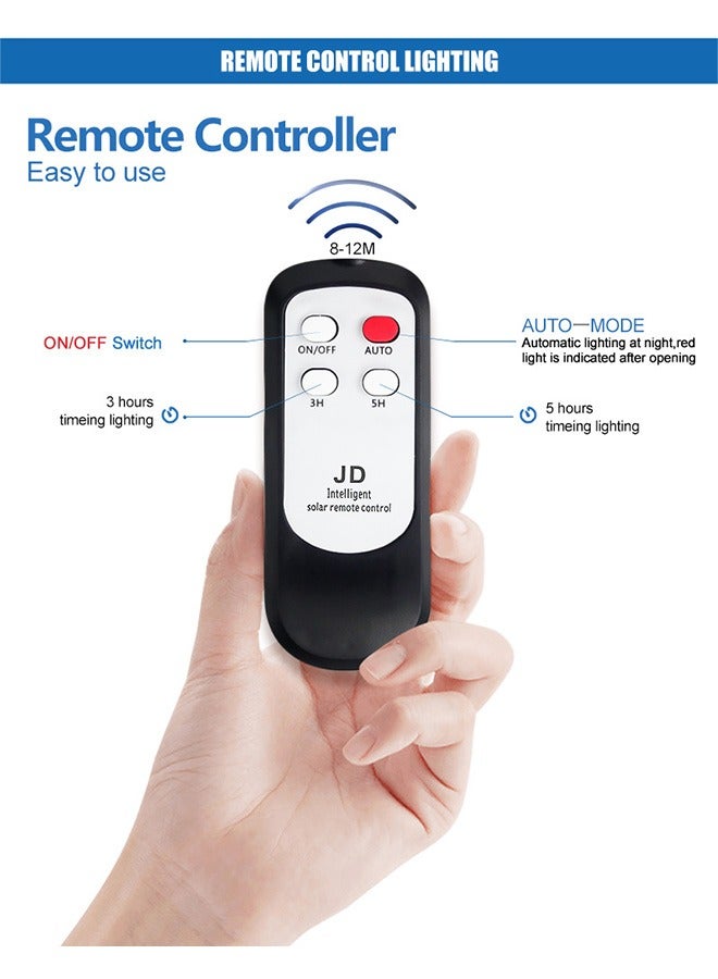 مصابيح شمسية فائقة السطوع بقوة 400 واط، مصابيح خارجية ذكية تعمل بالطاقة الشمسية، مقاومة للماء بدرجة IP67 مع جهاز تحكم عن بعد، سهلة التركيب والصيانة - Image 3