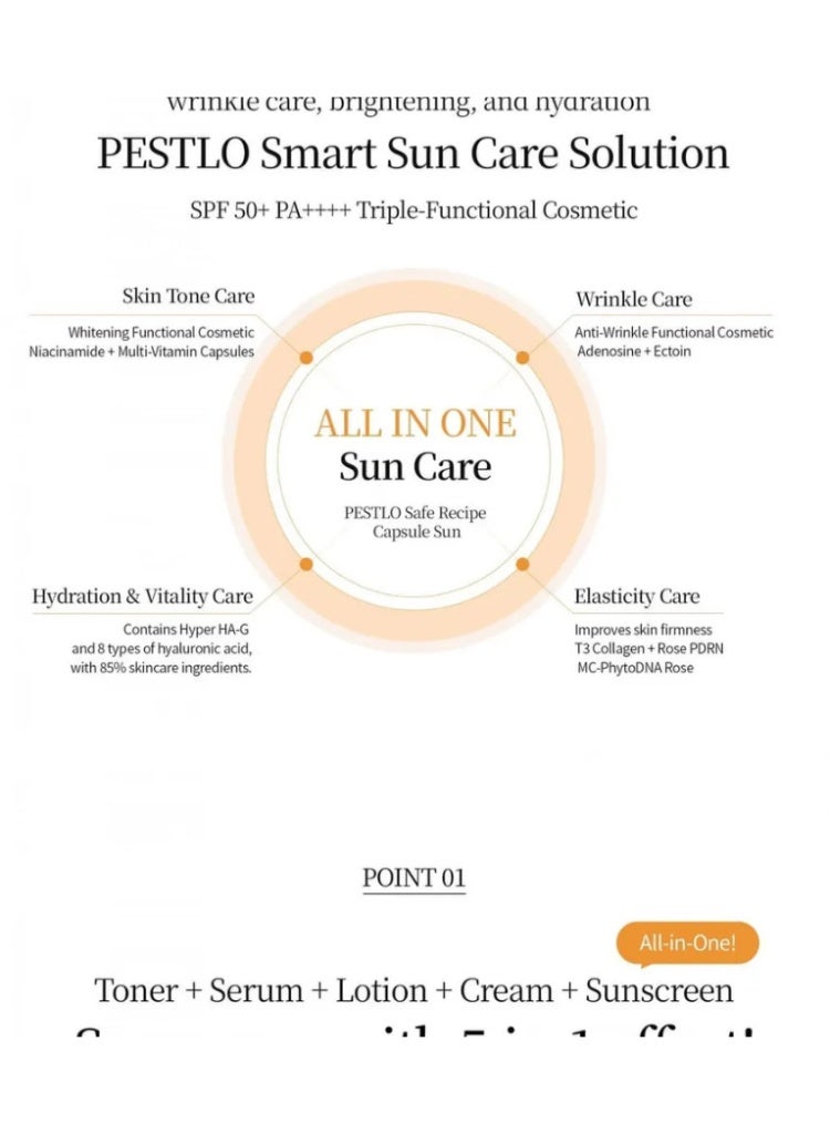 PESTLO Saferecipe Capsule Sun – Korean Sunscreen for Daily UV Protection, Hydration & Lightweight Broad-Spectrum Sun Care - Image 3