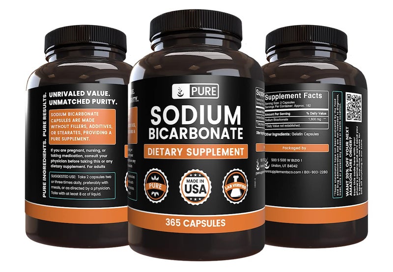 Pure Original Ingredients Sodium Bicarbonate (365 Capsules) No Magnesium Or Rice Fillers, Always Pure, Lab Verified - Image 2