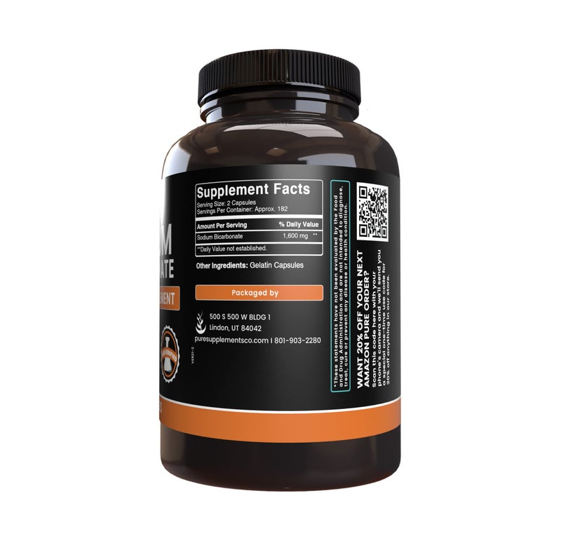 Pure Original Ingredients Sodium Bicarbonate (365 Capsules) No Magnesium Or Rice Fillers, Always Pure, Lab Verified - Image 3