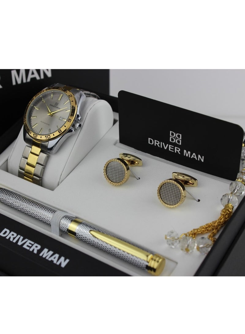 ووتش طقم ساعه رجالي مكون من أربع قطع