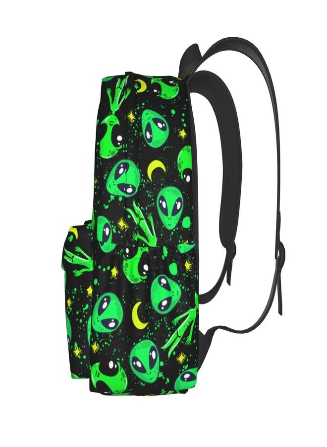MOLIAN Aliens Moon Stylish Backpack With Adjustable Padded Shoulder Straps Daypacks For College Travel - Image 3