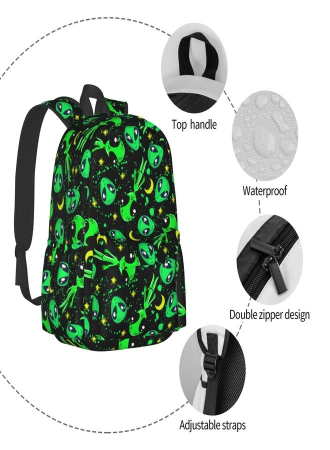 MOLIAN Aliens Moon Stylish Backpack With Adjustable Padded Shoulder Straps Daypacks For College Travel - Image 5