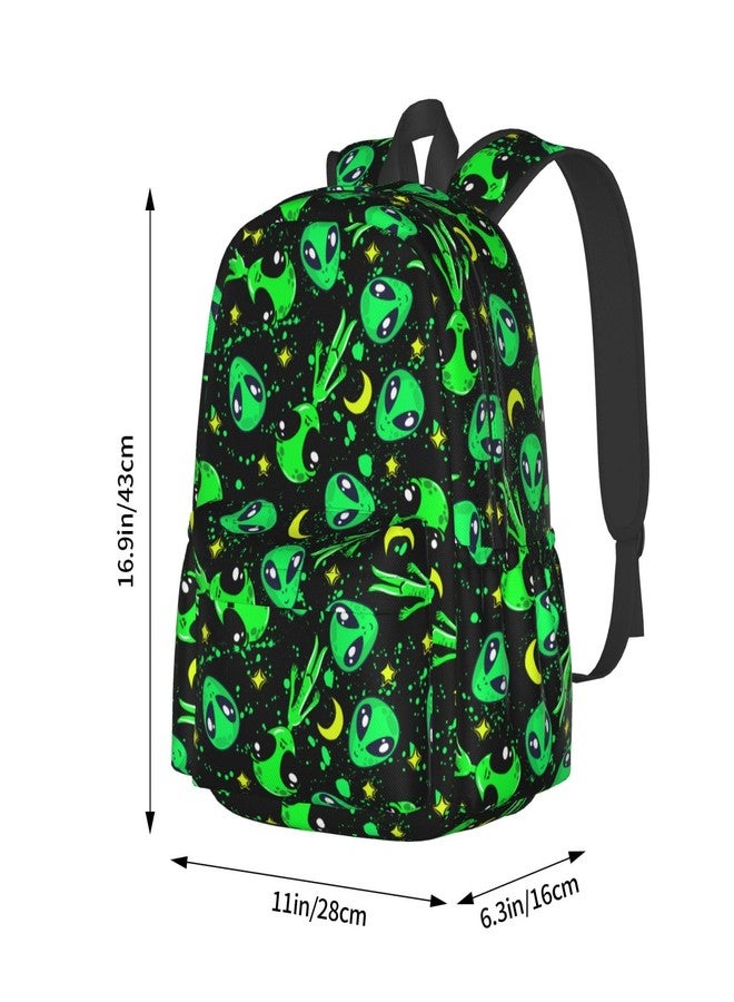MOLIAN Aliens Moon Stylish Backpack With Adjustable Padded Shoulder Straps Daypacks For College Travel - Image 2
