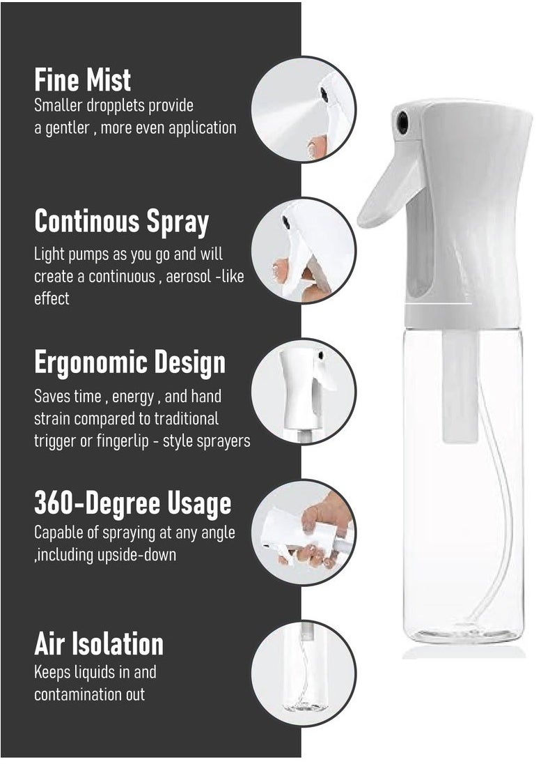 Generic Hair Spray Misting Bottle, 200ml Refillable Fine Mist Sprayer Bottle, Ultra Fine Continuous Water Mister For Salon, Gardening, Plants & Skin Care (Transparent)  - Image 3