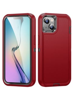 Generic Case for Iphone 15 Plus Life Waterproof Rugged Phone Case Red and Black  - Image 1