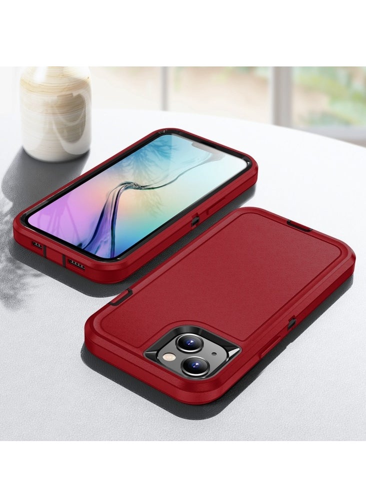Generic - Case for Iphone 15 Plus Life Waterproof Rugged Phone Case Red and Black - Image 1