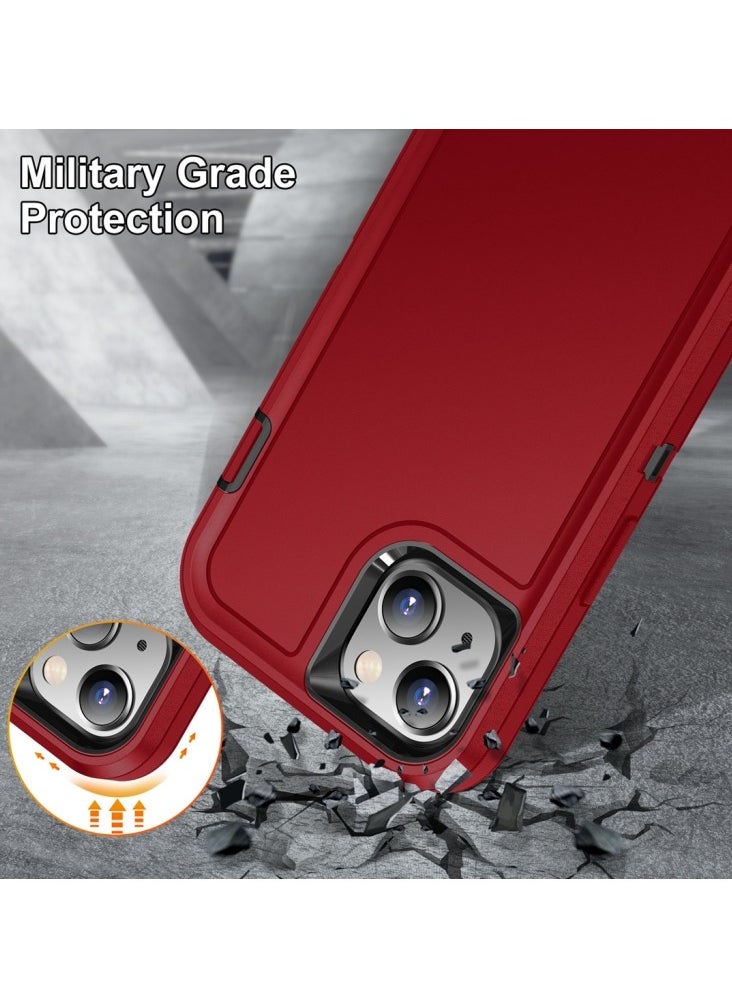 Generic - Case for Iphone 15 Plus Life Waterproof Rugged Phone Case Red and Black - Image 1