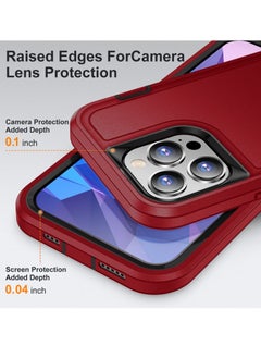 Generic Case for Iphone 15 Plus Life Waterproof Rugged Phone Case Red and Black  - Image 5