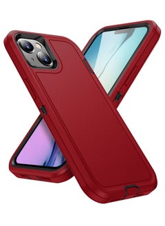 Generic Case for Iphone 15 Plus Life Waterproof Rugged Phone Case Red and Black  - Image 2