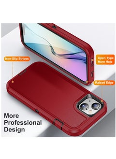 Generic Case for Iphone 15 Plus Life Waterproof Rugged Phone Case Red and Black  - Image 3