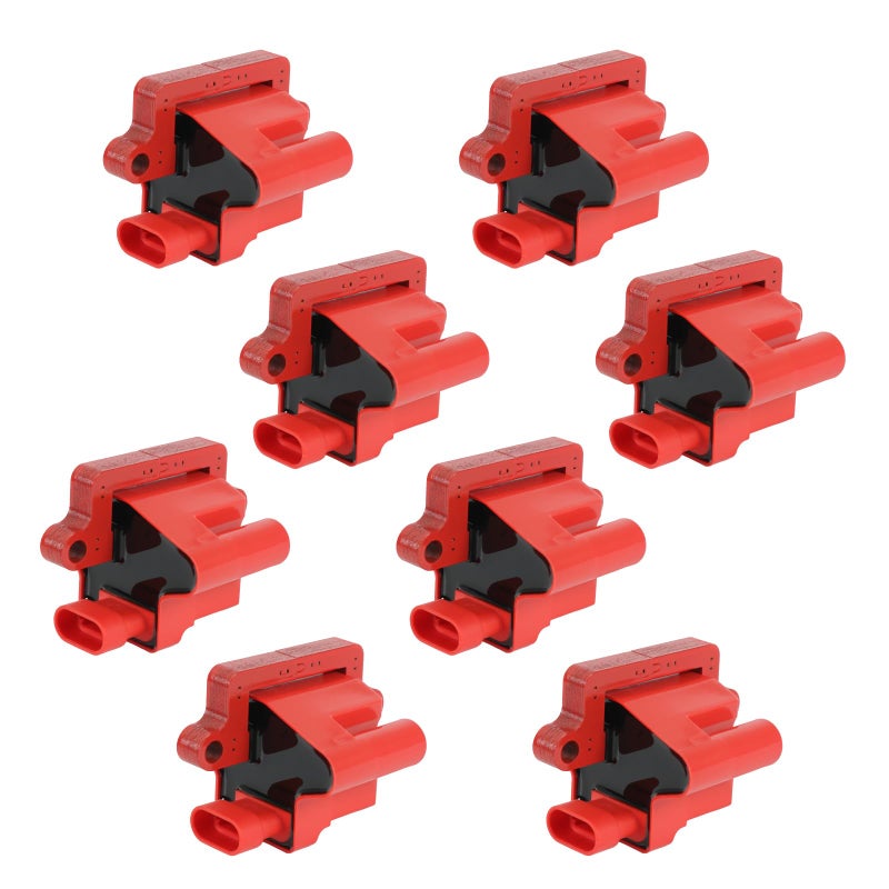 JDMSPEED 8 Square Red Ignition Coil Pack Compatible with 99-07 Chevrolet Express Silverado Tahoe/99-07 GMC Savana Yukon Sierra/04 Buick Rainier/02-06 Cadillac Escalade Replaces# UF271 D581 - Image 1