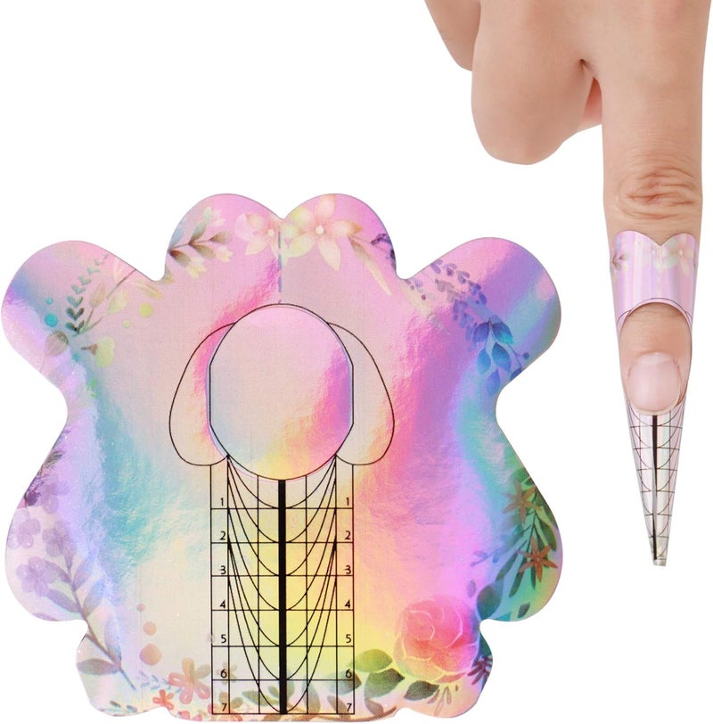 BNG 100Pcs Nail Forms Sticker Acrylic Extension Guide Tips Nail Art UV Gel Manicure Design Paper Tools Forms for Gel