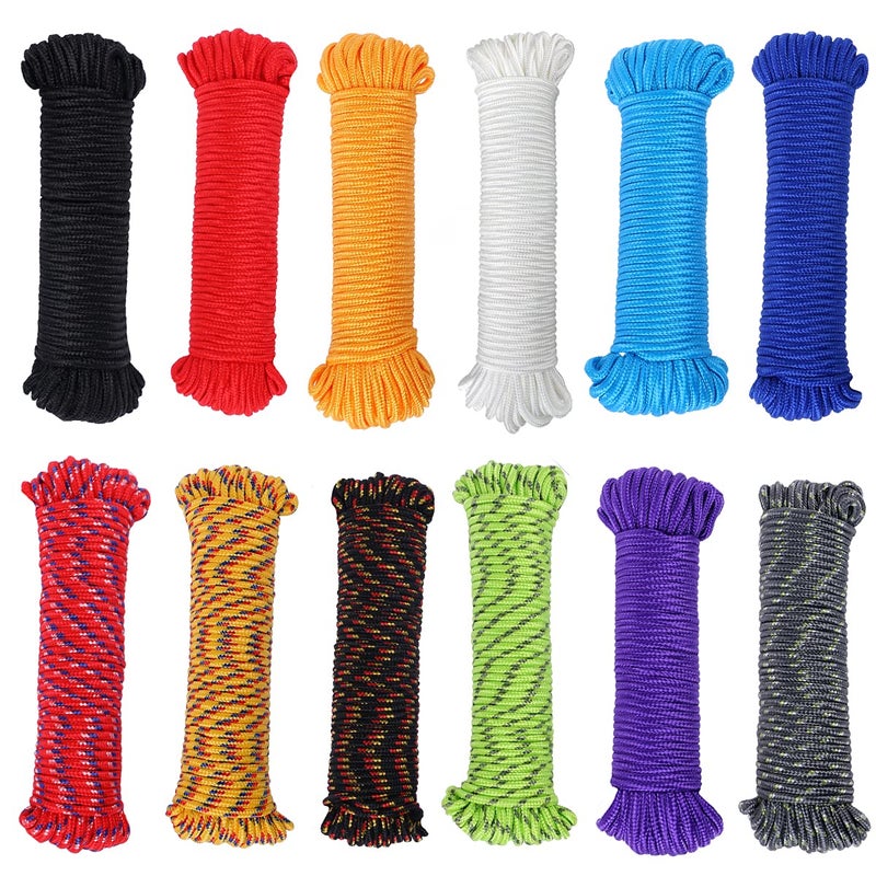 Perkhomy 90 Ft 1/4 Inch (7Mm) Nylon Poly Rope Flag Pole Polypropylene Clothes Line Camping Utility Good For Tie Pull Swing Climb Knot (Black) - Image 4