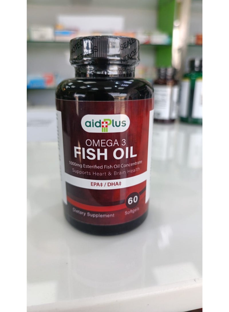 Aid Plus Omega 3 Fish Oil 1000mg Esterified Concentrate, 60 Softgels