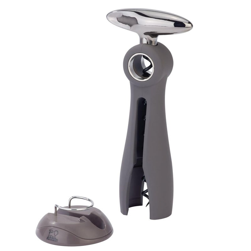 Peugeot - Salma Continuous Turn Corkscrew - Bottle Opener with Foil Cutter Base, Grey, 7.5 inches - Image 2