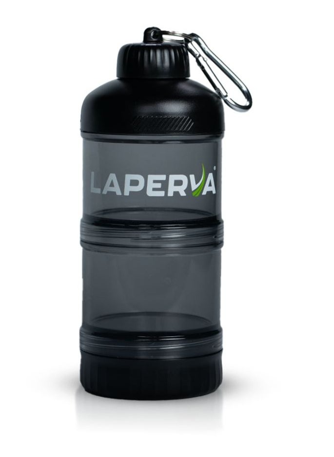 Laperva Stack Bottle - Revolutionary Multi-Compartment Shaker For Athletes & Fitness Enthusiasts To Store Supplements & Protein Powders Efficiently 