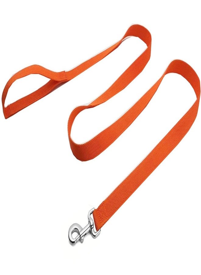 MANDAO Strong Nylon Dog Leash, 4FT/ 5 FT/ 6FT Dog Leashes for Medium Large Dogs (6FT, Orange) - Image 2