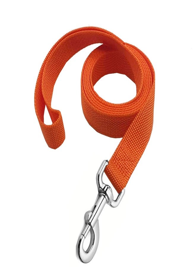 MANDAO Strong Nylon Dog Leash, 4FT/ 5 FT/ 6FT Dog Leashes for Medium Large Dogs (6FT, Orange) - Image 1
