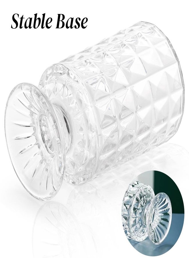 Goaste مجموعة من 3 مزهريات غوست ذات قاعدة كبيرة منقوشة، مزهرية زجاجية كريستالية 7 بوصة، مزهريات نباتات خضراء للزراعة المائية، مزهريات زهور شفافة بنمط مضلع لحفلات الزفاف، قطع مركزية لطاولات الطعام، ديكور منزلي، مكتب - Image 4