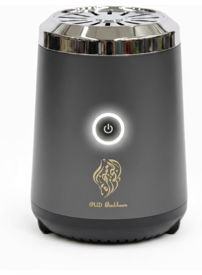 إلترازون Portable Mini Incense Burner | Rechargeable USB Electric Bakhoor & Oud Diffuser | Arabic Mubkhar Incense Holder for Home, Office, Car & Travel Aromatherapy – Grey - Image 4