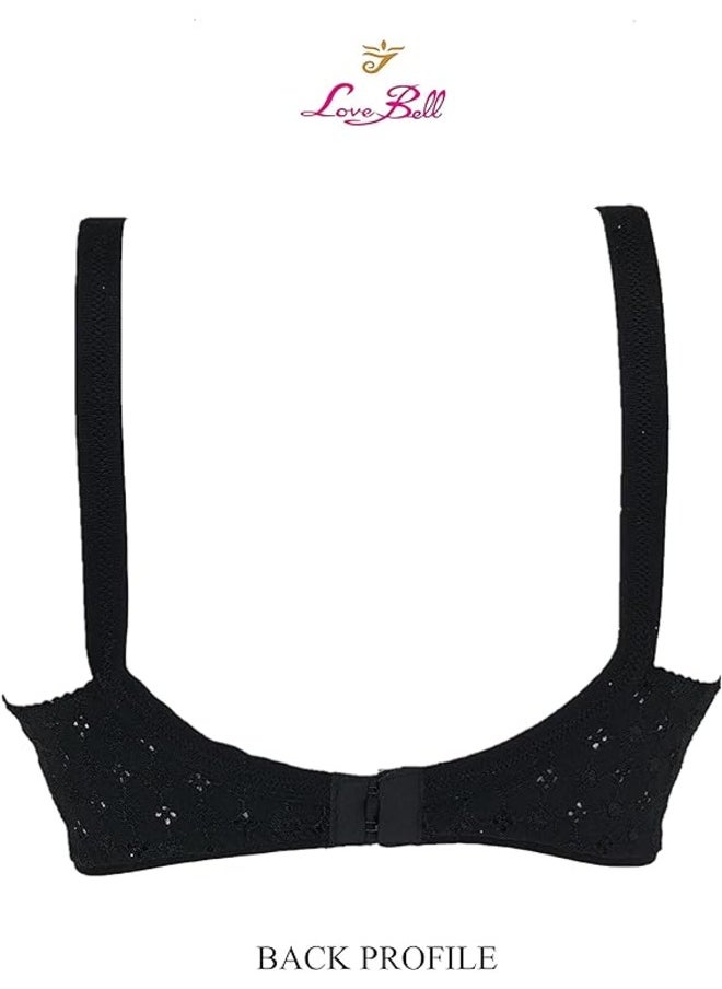 Love Bell - Love Bell Women's Bra with Embroidery - Double-Layered, Non-Padded Everyday Lovebell Bra for Ladies - Image 1