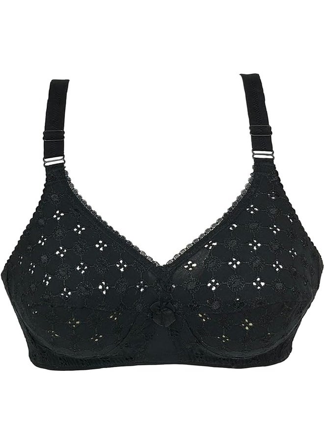 Love Bell - Love Bell Women's Bra with Embroidery - Double-Layered, Non-Padded Everyday Lovebell Bra for Ladies - Image 1