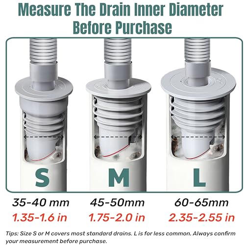 COLDDD Washing Machine Drain Hose Seal, Anti-Odor Floor Drain Plug Sewer Pipe Seal Ring Sealing Cover, Washing Machine Sealing Plug (2, M(45-50MM)) - Image 5