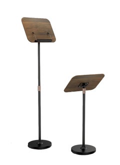 Quran Stand, Adjustable Reading Holder, Book Stand with Adjustable Height and Angle, Suitable for Qurans, Books, Tablets, Recipes, Cooking, Music, Made of Wood, Stable and Portable Design with Book Clamp