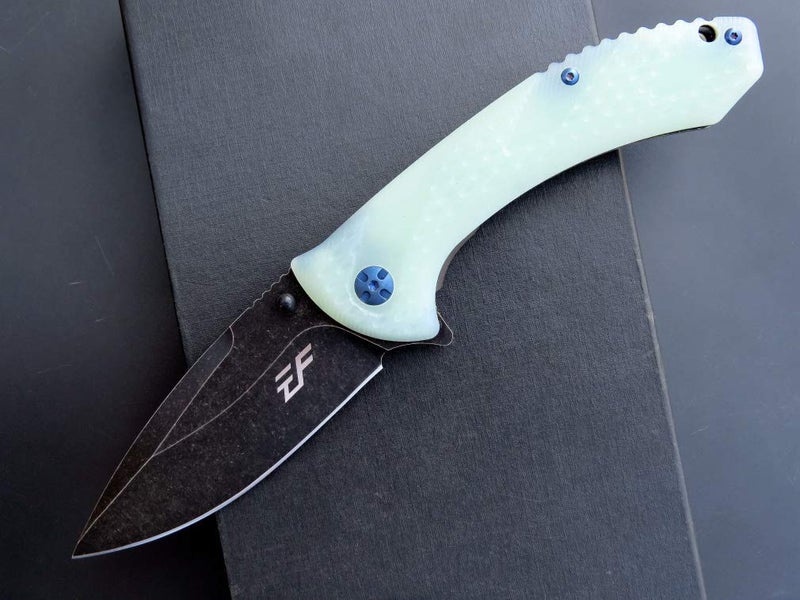 Eafengrow EF927 Pocket Knife D2 Steel Blade with Black-Oxide Coating Outdoor EDC Knife G10 Handle for Camping Work (Jade) - Image 3