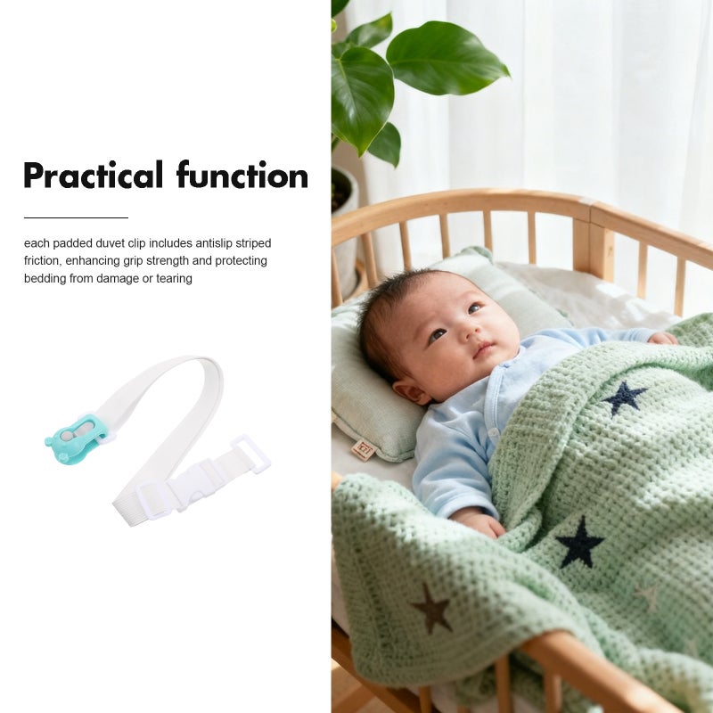 4pcs Quilt Fixing Buckle Clips: Bed Sheet Holder Straps - Adjustable Grippers Set For Duvet And Blanket Secure In Nursery Or Bedroom - Image 5