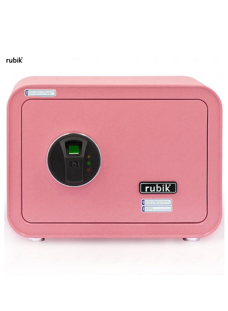 Rubik Safe Box with Biometric Fingerprint Lock, A4 Document Size Safety Deposit Box for Home Office Shop RB25QC9 (25x35x28cm) Flamingo Pink - Image 5