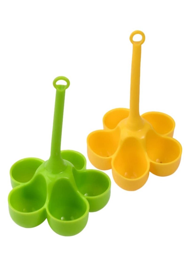 SYOSI Silicone Egg Poaching Cups, 2pcs Silicone Boiled Egg Cooker with Handle Soft Egg Poachers for Microwave Air Fryer Stovetop Egg Cooking - Image 1