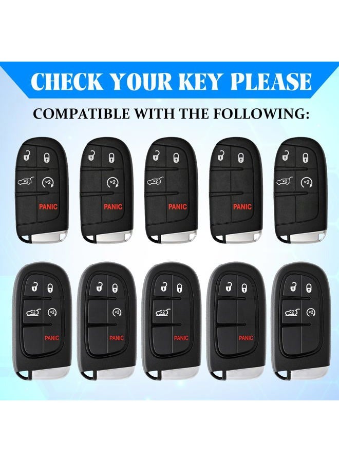 QBUC for Jeep Key Fob Cover with Keychain Soft TPU Protection Compatible with Jeep Grand Cherokee Renegade Compass and Dodge Challenger Durango RAM Chrysler 200/300(Pink with Gold Trim) - Image 2