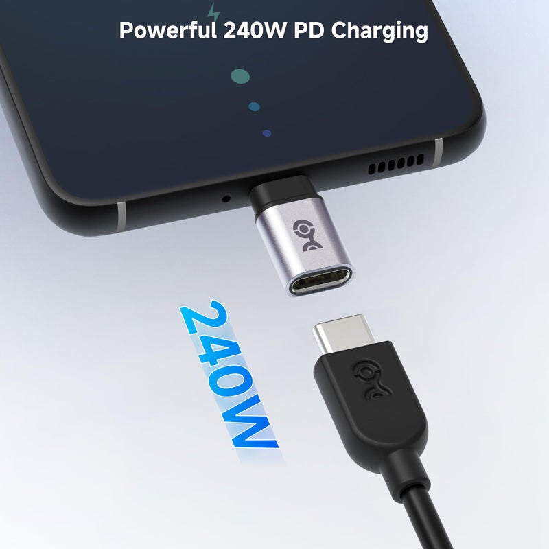 Cable Matters 2-Pack USB C Extender Adapter, Up to [4K@240Hz Video, 240W Charging, 40Gbps Data Transfer], USBC Female to USBC Male Adapter, USB Type C Extender - Image 3